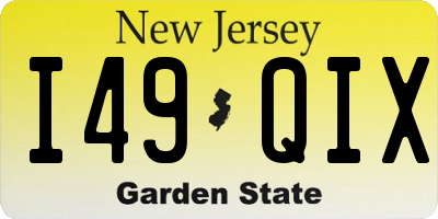 NJ license plate I49QIX