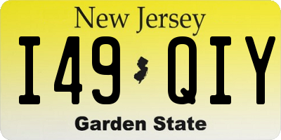NJ license plate I49QIY