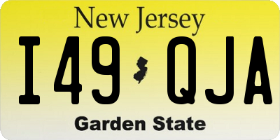 NJ license plate I49QJA