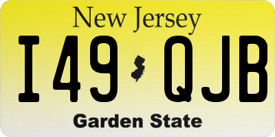 NJ license plate I49QJB
