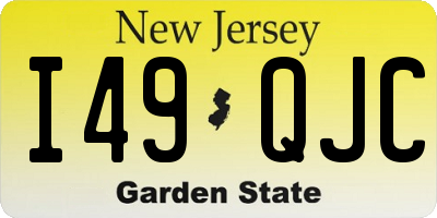NJ license plate I49QJC