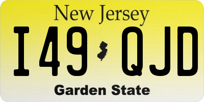 NJ license plate I49QJD