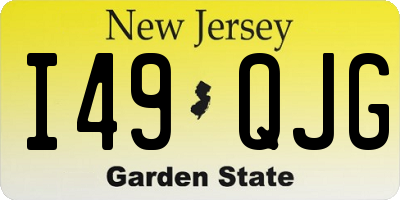 NJ license plate I49QJG