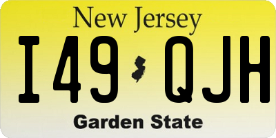 NJ license plate I49QJH