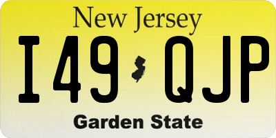 NJ license plate I49QJP