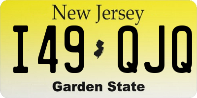 NJ license plate I49QJQ