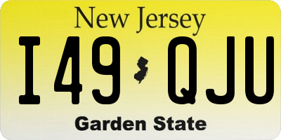 NJ license plate I49QJU