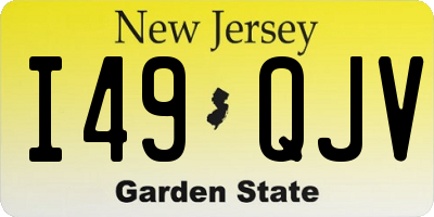 NJ license plate I49QJV