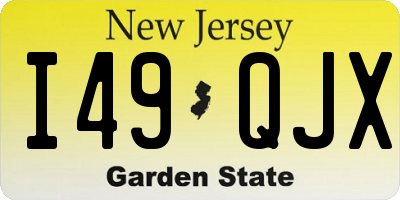 NJ license plate I49QJX