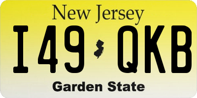 NJ license plate I49QKB