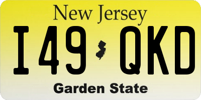 NJ license plate I49QKD