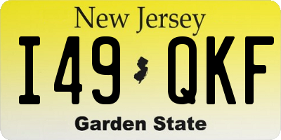 NJ license plate I49QKF