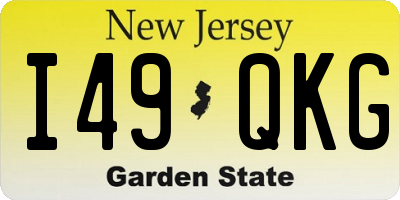 NJ license plate I49QKG