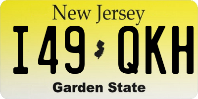 NJ license plate I49QKH