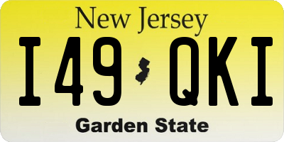 NJ license plate I49QKI