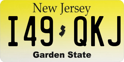 NJ license plate I49QKJ