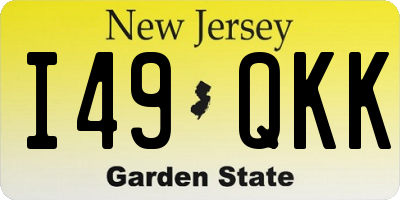 NJ license plate I49QKK