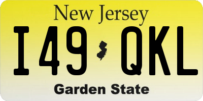 NJ license plate I49QKL