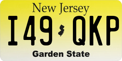NJ license plate I49QKP