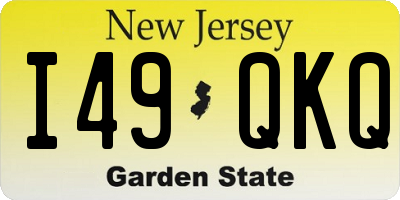 NJ license plate I49QKQ