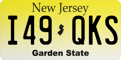 NJ license plate I49QKS