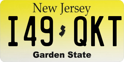 NJ license plate I49QKT