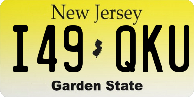 NJ license plate I49QKU