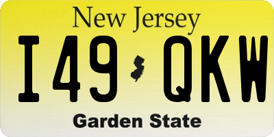 NJ license plate I49QKW