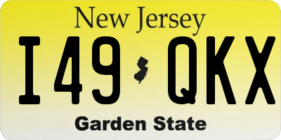 NJ license plate I49QKX