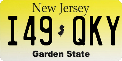 NJ license plate I49QKY
