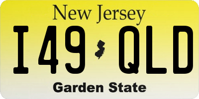 NJ license plate I49QLD