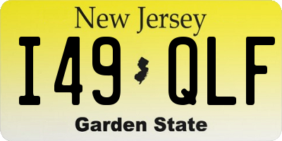 NJ license plate I49QLF