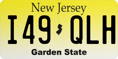 NJ license plate I49QLH