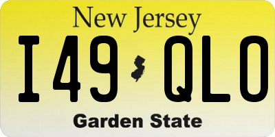 NJ license plate I49QLO