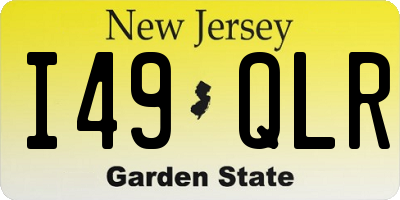 NJ license plate I49QLR