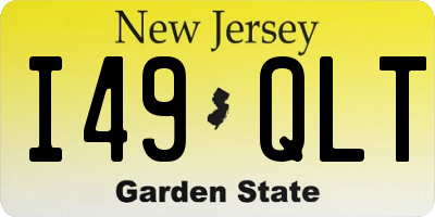 NJ license plate I49QLT
