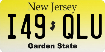 NJ license plate I49QLU