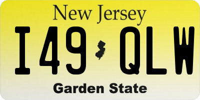 NJ license plate I49QLW
