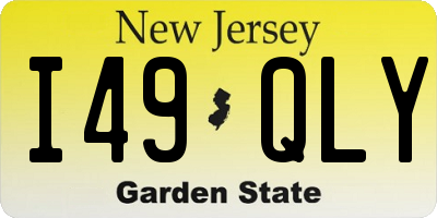 NJ license plate I49QLY