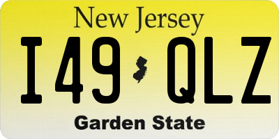 NJ license plate I49QLZ