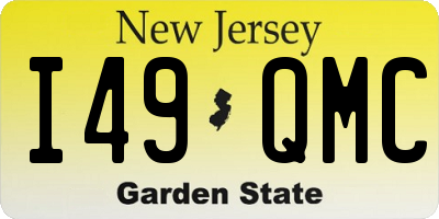 NJ license plate I49QMC