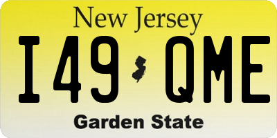 NJ license plate I49QME