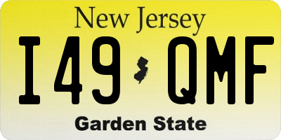 NJ license plate I49QMF