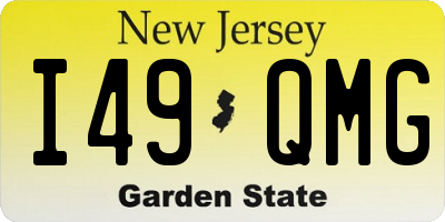 NJ license plate I49QMG