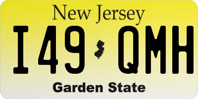 NJ license plate I49QMH