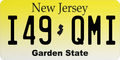 NJ license plate I49QMI