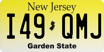NJ license plate I49QMJ