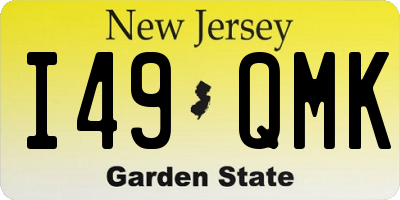 NJ license plate I49QMK