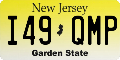 NJ license plate I49QMP