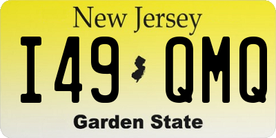 NJ license plate I49QMQ